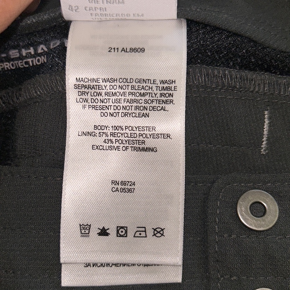 Columbia Gray Omni-Shade Sun Protection Packable Hiking Outdoor Capri. Size 10 - Picture 10 of 10